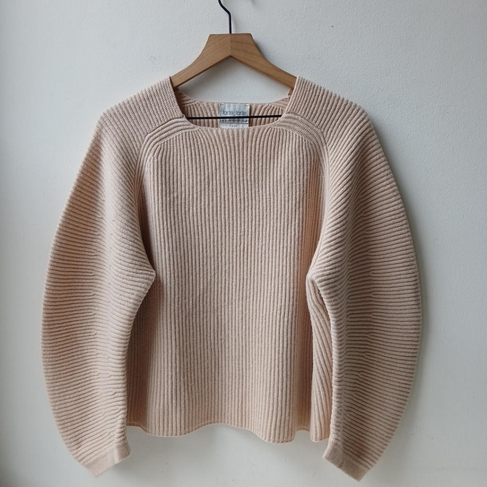 Forte Forte Ribbed Virgin Wool Cashmere Sweater Light Pink Women's O/S